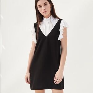 Cinq a Sept Rei Short Sleeve Faux Overall Dress